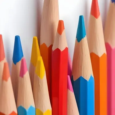 A Row Of Colored Pencils