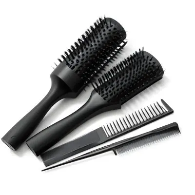 A Set Of Black Hair Brushes And Combs 3 2dee
