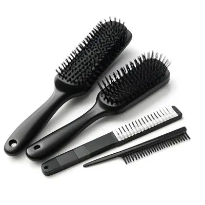 A Set Of Black Hair Brushes And Combs 5 93a8