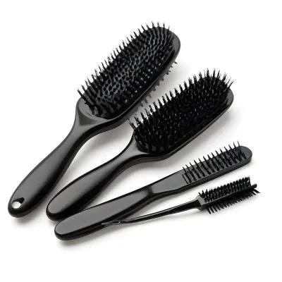 A Set Of Black Hair Brushes And Combs 7 3ead
