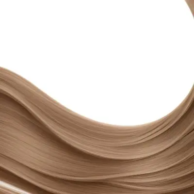 A Strand Of Light Brown Hair Flowing In A Gentle Curve The Background Is Plain White 57