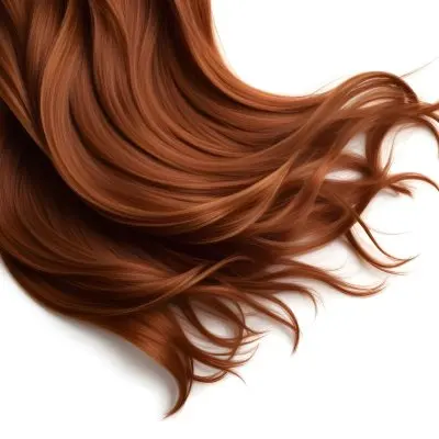A Strand Of Long Wavy Auburn Hair Flowing And Catching The Light Creating Highlights And Shadows Isolated On A Clean White Background 36 69af