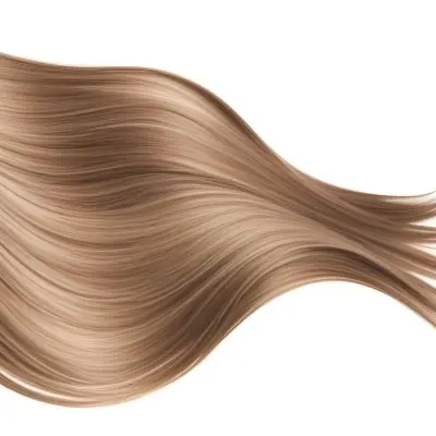 A Strand Of Long Wavy Light Brown Hair With Subtle Highlights Flowing And Curving Against A Plain White Background Showcasing Its Texture And Color 26 E4d2
