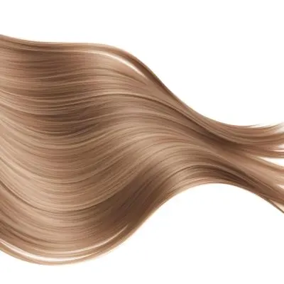 A Strand Of Long Wavy Light Brown Hair With Subtle Highlights Flowing And Curving Against A Plain White Background Showcasing Its Texture And Color 35 3f8a