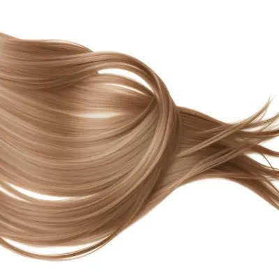 A Strand Of Long Wavy Light Brown Hair With Subtle Highlights Flowing And Curving Against A Plain White Background Showcasing Its Texture And Color 7 1949