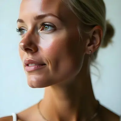 A White Woman 23 Years Old With Brown Eyes And Brown Coconut Shell Skin Looking To The Right In A White Background 19 9a9b