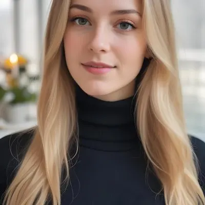 A White Woman 23 Years Old With Long Blonde Hair And Black Turtleneck Sweater In A Bright Indoor Environment 31 2bdf