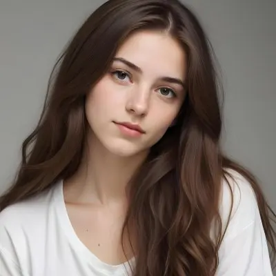 A White Woman 23 Years Old With Long Brown Hair In A Studio 13 3a2e