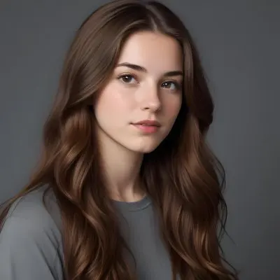 A White Woman 23 Years Old With Long Brown Hair In A Studio 30 32e6