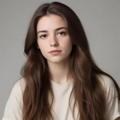 A White Woman 23 Years Old With Long Brown Hair In A Studio 32 Bfce