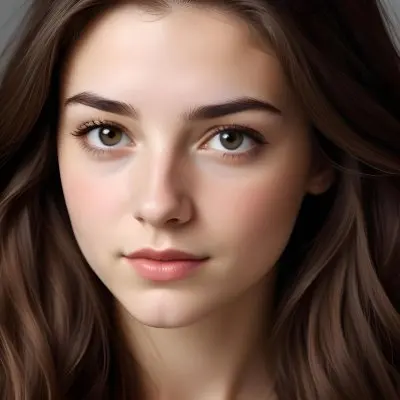 A White Woman 23 Years Old With Long Brown Hair In A Studio 5 3e4a