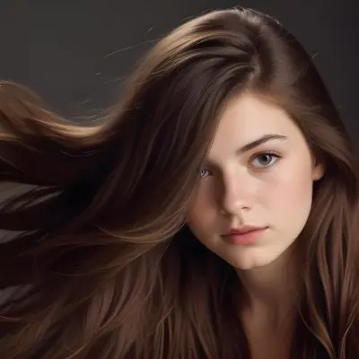 A White Woman 23 Years Old With Long Brown Hair In A Studio 8 341e
