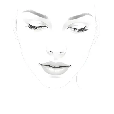 A White Woman 25 Years Old With Closed Eyes Dark Skin And Light Eyelashes In A White Background 1 2642