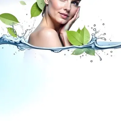 A White Woman Age 28 With Green Hair In A Water Splash With Green Leaves White Background 15 2d5a