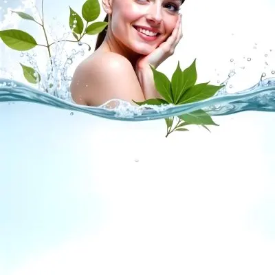 A White Woman Age 28 With Green Hair In A Water Splash With Green Leaves White Background 31 7dde