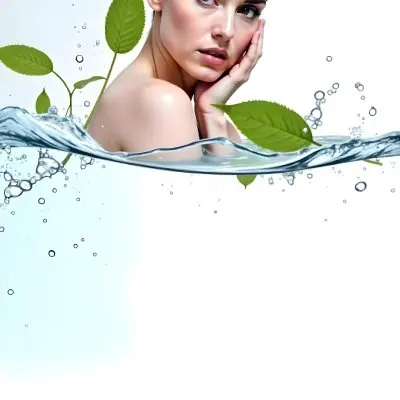 A White Woman Age 28 With Green Hair In A Water Splash With Green Leaves White Background 35 1f9a