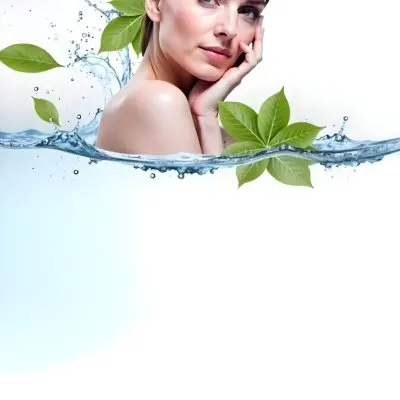 A White Woman Age 28 With Green Hair In A Water Splash With Green Leaves White Background 7 6f7e