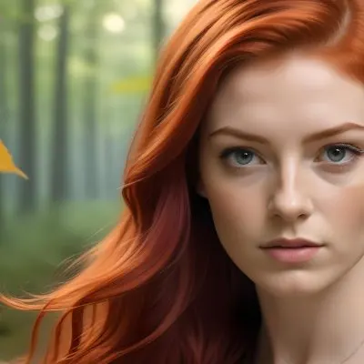 A White Woman With Red Hair 25 Years Old In A Forest 12 279f
