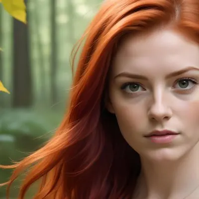 A White Woman With Red Hair 25 Years Old In A Forest 20 0af5