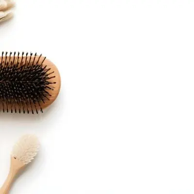 A Wooden Hairbrush With Natural Bristles On A White Background 11 9cf7