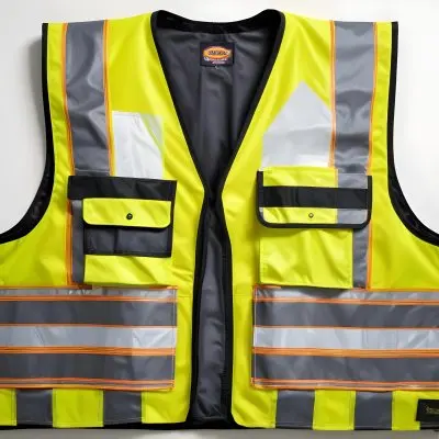 A Yellow Dickies Safety Vest With Reflective Stripes On A White Background 23 Da7f