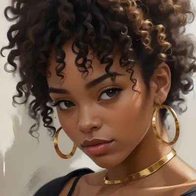 A Young African American Woman With Curly Dark Hair Wearing Gold Hoop Earrings And A Black Top 8 1fb9