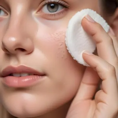 A Young Caucasian Woman With Fair Skin Blue Eyes And Light Brown Hair Applying Moisturizer To Her Face With A Cotton Pad In A Bright Bathroom 2 84f5