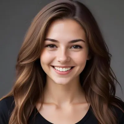 A Young Caucasian Woman With Long Brown Hair And A Warm Smile Wearing A Black Top 6 133c