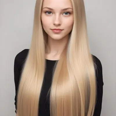 A Young Caucasian Woman With Long Straight And Shiny Blonde Hair 19 Ff94