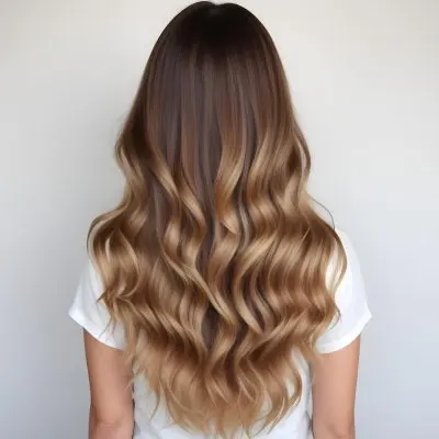 A Young Caucasian Woman With Long Wavy Blonde And Brown Ombre Hair 3 F728