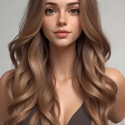 A Young Caucasian Woman With Long Wavy Light Brown Hair And Highlights She Has A Neutral Facial Expression And Is Wearing A Low Cut Top Revealing Her Shoulders 41 46ed
