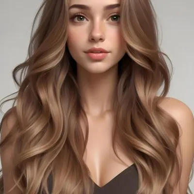 A Young Caucasian Woman With Long Wavy Light Brown Hair And Highlights She Has A Neutral Facial Expression And Is Wearing A Low Cut Top Revealing Her Shoulders 48 9768