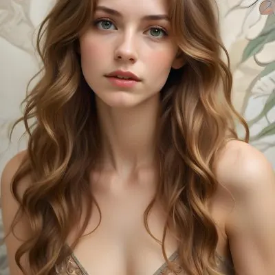 A Young Caucasian Woman With Long Wavy Light Brown Hair And Highlights She Has A Neutral Facial Expression And Is Wearing A Low Cut Top Revealing Her Shoulders 7 6313