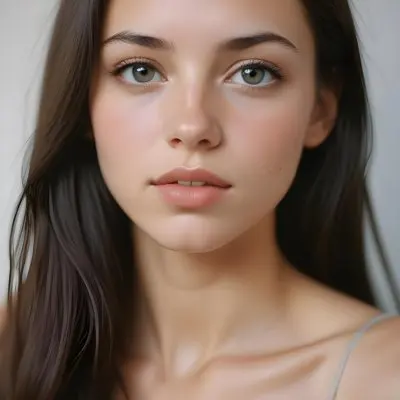 A Young Latina Woman With Curly Dark Hair Olive Skin And A Serious Expression On Her Face 16 9562