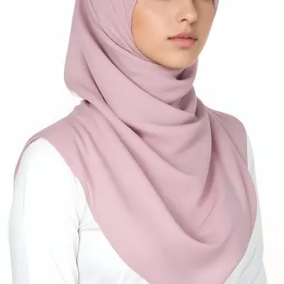 A Young Middle Eastern Woman Wearing A Pink Hijab Looking Directly At The Camera With A Serious Expression In Daylight 31 Ce12