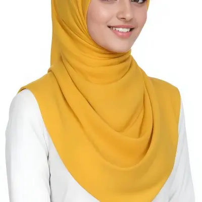 A Young Middle Eastern Woman With Dark Hair Wearing A Bright Yellow Hijab Smiling At The Camera 15 1098
