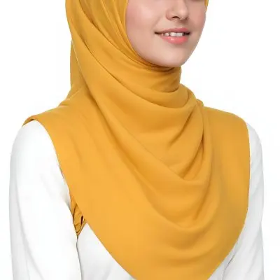 A Young Middle Eastern Woman With Dark Hair Wearing A Bright Yellow Hijab Smiling At The Camera 16 03ac