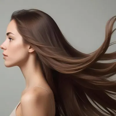 A Young Woman Of Caucasian Descent With Long Flowing Brown Hair Captured In Profile She Has A Smooth Complexion And Is Not Wearing Any Visible Makeup The Background Is A Soft Muted Color That Complements Her Features 10 E7ae