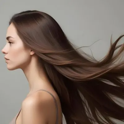 A Young Woman Of Caucasian Descent With Long Flowing Brown Hair Captured In Profile She Has A Smooth Complexion And Is Not Wearing Any Visible Makeup The Background Is A Soft Muted Color That Complements Her Features 24 Ece4