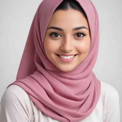 A Young Woman With Light Brown Skin Dark Brown Eyes And Long Dark Hair Wearing A Pink Hijab And Smiling At The Camera 12 8c88