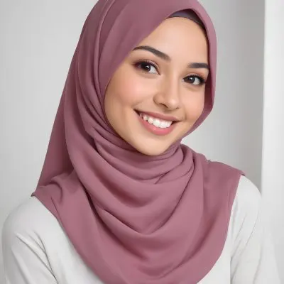 A Young Woman With Light Brown Skin Dark Brown Eyes And Long Dark Hair Wearing A Pink Hijab And Smiling At The Camera 27 24e6