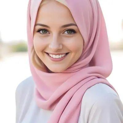 A Young Woman With Light Brown Skin Wearing A Pink Hijab And Smiling At The Camera 2 A472