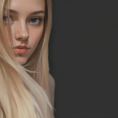 A Young Woman With Long Straight Blonde Hair Partially Obscured By Her Hair She Has Light Skin And Is Looking Towards The Camera The Background Is A Solid Dark Color 23 C02d