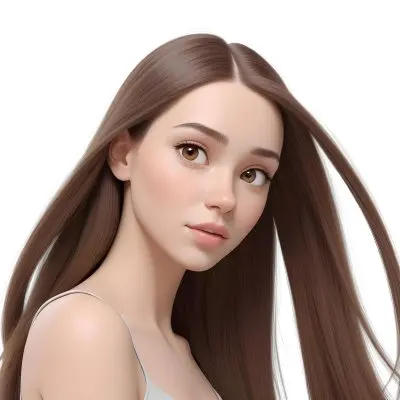 A Young Woman With Long Straight Brown Hair And Light Skin She Has Brown Eyes And A Neutral Expression The Background Is Plain White Emphasizing Her Features 1 5c9a