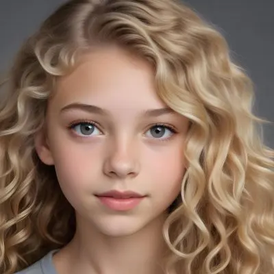 Adorable Cartoon Style A Caucasian Girl 14 Years Old Light Skin Blonde Wavy Hair In A Grey Background 3d Render Cartoon 16 715f