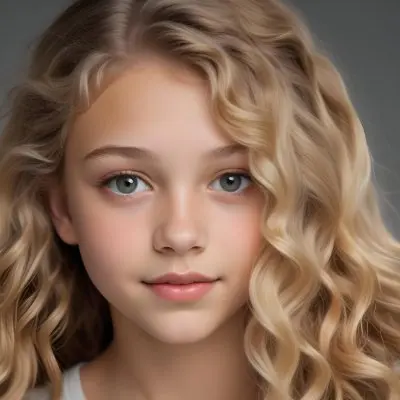 Adorable Cartoon Style A Caucasian Girl 14 Years Old Light Skin Blonde Wavy Hair In A Grey Background 3d Render Cartoon 3 93f4