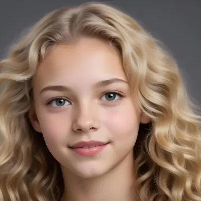 Adorable Cartoon Style A Caucasian Girl 14 Years Old Light Skin Blonde Wavy Hair In A Grey Background 3d Render Cartoon 46 41ad