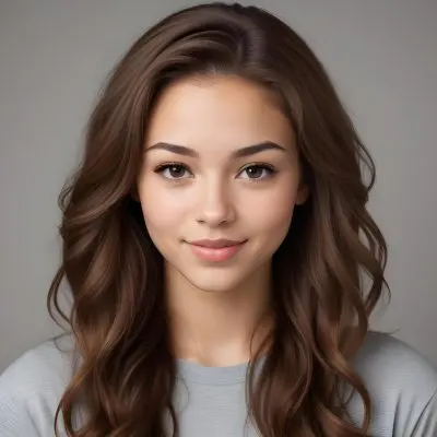 Adorable Cartoon Style A Caucasian Woman 23 Years Old Light Skin Brown Hair Gray Background 3d Render Cartoon 2 4481