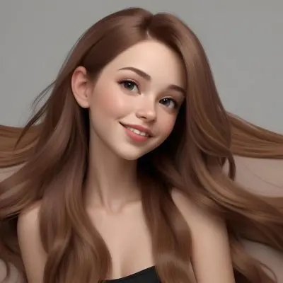 Adorable Cartoon Style A Caucasian Woman 23 Years Old Light Skin Brown Hair Gray Background 3d Render Cartoon 24 5733