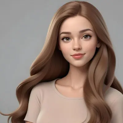 Adorable Cartoon Style A Caucasian Woman 23 Years Old Light Skin Brown Hair Gray Background 3d Render Cartoon 29 2d39